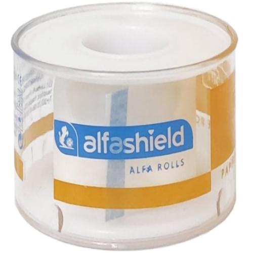 AlfaShield Alfa Pore Paper Medical Tape Rolls Χάρτινη, Αυτοκόλλητη Ταινία Στερέωσης Επιθεμάτων & Επιδέσμων Λευκό 1 Τεμάχιο - 5m x 5cm